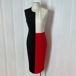 Vince Camuto Tri-Color Midi Dress